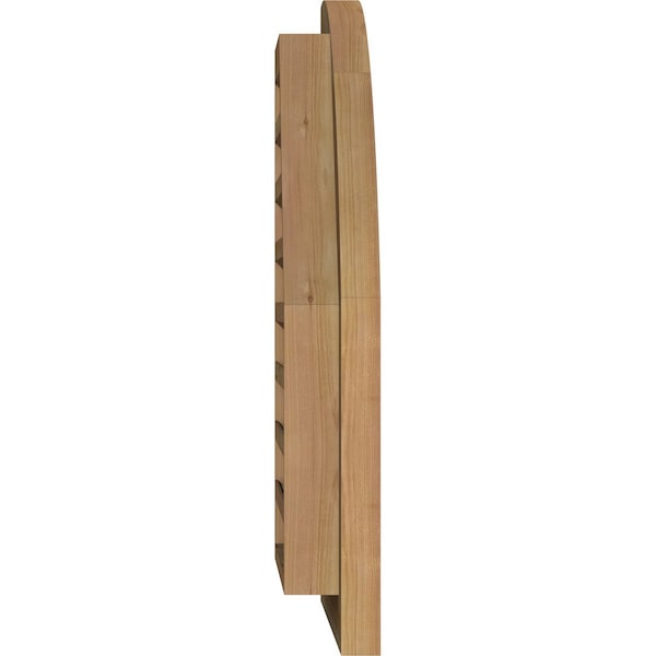 Ekena Millwork Quarter Round Top Left Functional Western Red Cedar Gable Vent w/Brick Mould Face Frame, 08"W x 32"H - GVWQL08X3200RFUWR