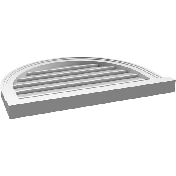 Ekena Millwork Round Top Surface Mount PVC Gable Vent: Functional, w/ 2"W x 2"P Brickmould Sill Frame, 26"W x 20"H - GVPRT26X2003SF