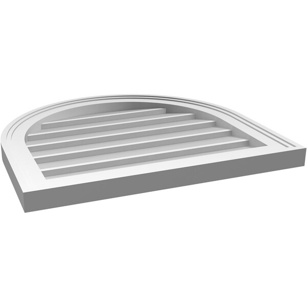 Ekena Millwork Round Top Surface Mount PVC Gable Vent w/ 2"W x 1-1/2"P Brickmould Frame, 22"W x 20"H - GVPRT22X2002SN