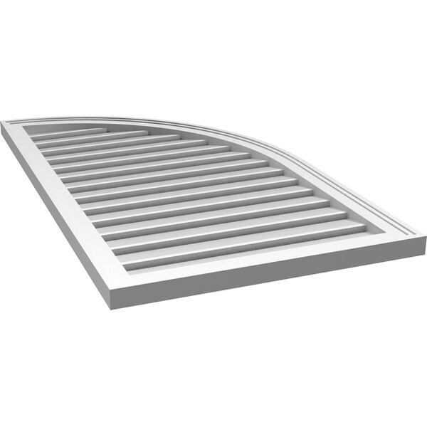 Ekena Millwork Quarter Round Top Right Surface Mount PVC Gable Vent w/ 2"W x 2"P Brickmould Sill Frame, 24"W x 42"H - GVPQR24X4203SF