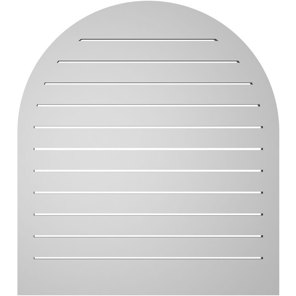 Ekena Millwork Round Top Surface Mount PVC Gable Vent: Functional, w/ 2"W x 1-1/2"P Brickmould Frame, 32"W x 36"H - GVPRT32X3602SF