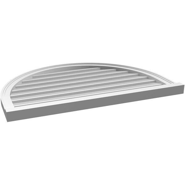 Ekena Millwork Round Top Surface Mount PVC Gable Vent w/ 2"W x 2"P Brickmould Sill Frame, 38"W x 26"H - GVPRT38X2603SN