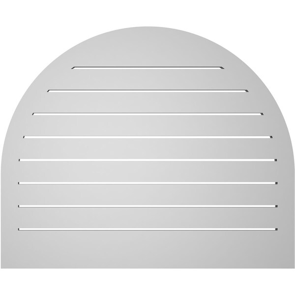 Ekena Millwork Round Top Surface Mount PVC Gable Vent: Functional, w/ 2"W x 1-1/2"P Brickmould Frame, 34"W x 28"H - GVPRT34X2802SF