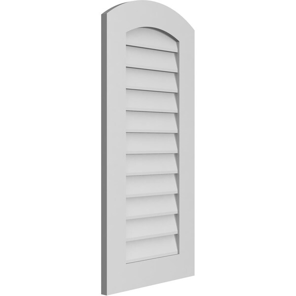 Ekena Millwork Arch Top Surface Mount PVC Gable Vent: Functional, w/ 3-1/2"W x 1"P Standard Frame, 18"W x 38"H - GVPAR18X3801SF