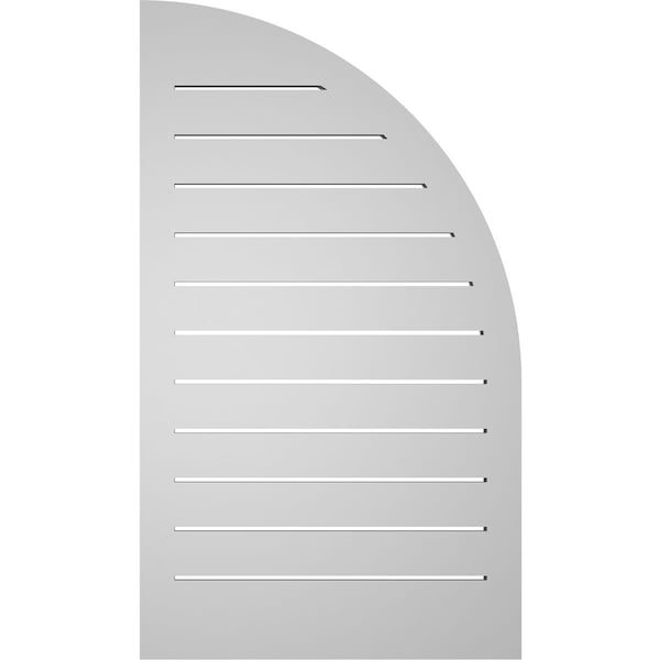 Ekena Millwork Quarter Round Top Left Surface Mount PVC Gable Vent w/ 2"W x 1-1/2"P Brickmould Frame, 22"W x 38"H - GVPQL22X3802SF