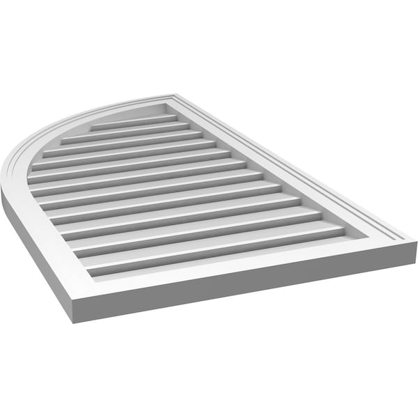 Ekena Millwork Quarter Round Top Left Surface Mount PVC Gable Vent w/ 2"W x 1-1/2"P Brickmould Frame, 22"W x 38"H - GVPQL22X3802SF