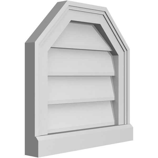 Ekena Millwork Octagonal Top Surface Mount PVC Gable Vent w/ 2"W x 2"P Brickmould Sill Frame, 16"W x 16"H - GVPOT16X1603SN