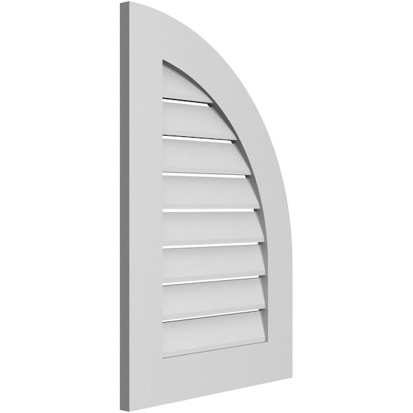 Ekena Millwork Quarter Round Top Right Surface Mount PVC Gable Vent w/ 3-1/2"W x 1"P Standard Frame, 20"W x 30"H - GVPQR20X3001SF