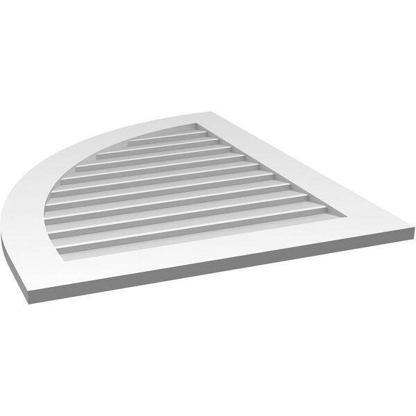 Ekena Millwork Quarter Round Top Left Surface Mount PVC Gable Vent w/ 3-1/2"W x 1"P Standard Frame, 30"W x 36"H - GVPQL30X3601SN