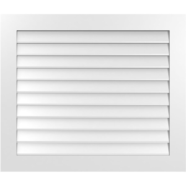 Ekena Millwork Vertical Surface Mount PVC Gable Vent: Non-Functional, w/3-1/2"W x 1"H, Standard Frame, 40"W x 34"H - GVPVE40X3401SN