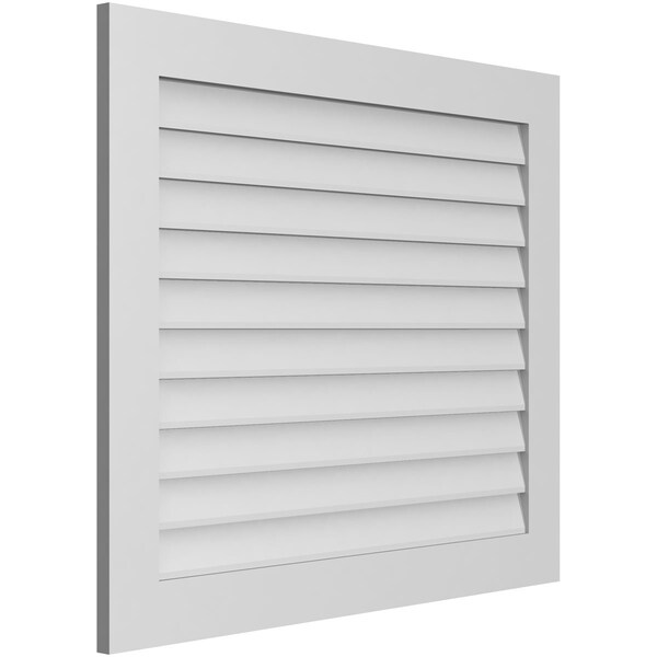 Ekena Millwork Vertical Surface Mount PVC Gable Vent: Non-Functional, w/3-1/2"W x 1"H, Standard Frame, 40"W x 34"H - GVPVE40X3401SN