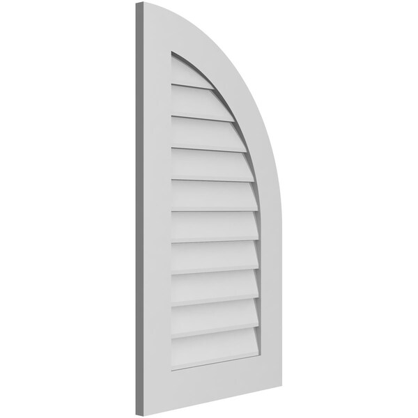 Ekena Millwork Quarter Round Top Right Surface Mount PVC Gable Vent w/ 3-1/2"W x 1"P Standard Frame, 20"W x 36"H - GVPQR20X3601SN