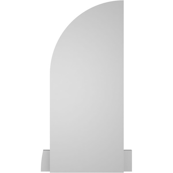 Ekena Millwork Quarter Round Top Right Surface Mount PVC Gable Vent w/ 2"W x 2"P Brickmould Sill Frame, 12"W x 28"H - GVPQR12X2803SN