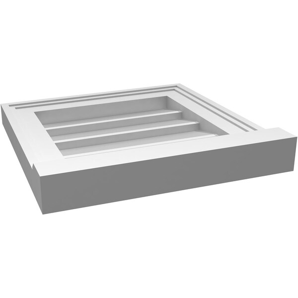 Ekena Millwork Vertical Surface Mount PVC Gable Vent w/ 2"W x 2"H , Brickmould Sill Frame, 14"W x 14"H - GVPVE14X1403SN