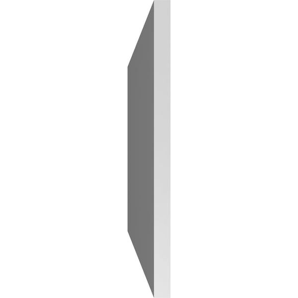 Ekena Millwork Vertical Surface Mount PVC Gable Vent: Non-Functional, w/3-1/2"W x 1"H, Standard Frame, 42"W x 18"H - GVPVE42X1801SN