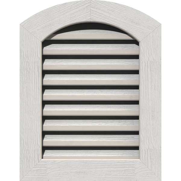 Ekena Millwork Arch Top Gable Vent, Functional, Western Red Cedar Gable Vent w/1" x 4" Flat Trim Frame, 18"W x 36"H - GVWAR18X3601RFPWR