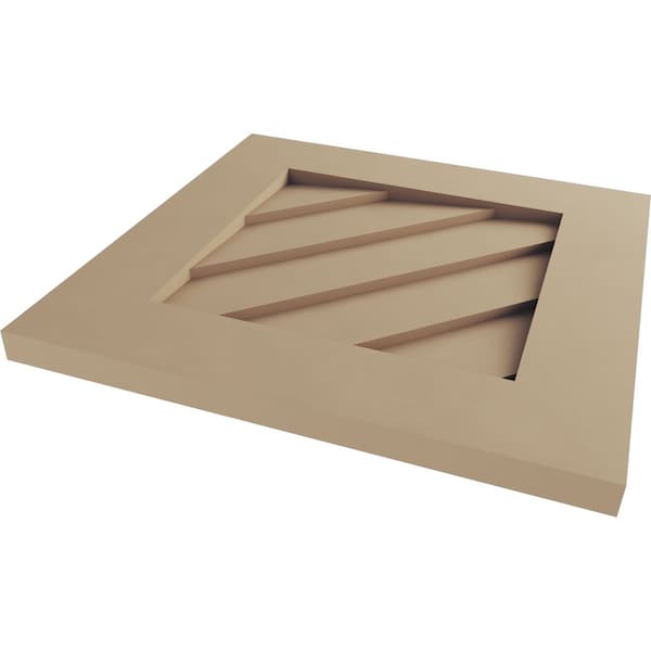 Ekena Millwork Timberthane Rustic Smooth Diamond Faux Wood Non-Functional Gable Vent, Primed Tan, 30"W x 30"H - GVURDI30X30DSMPR