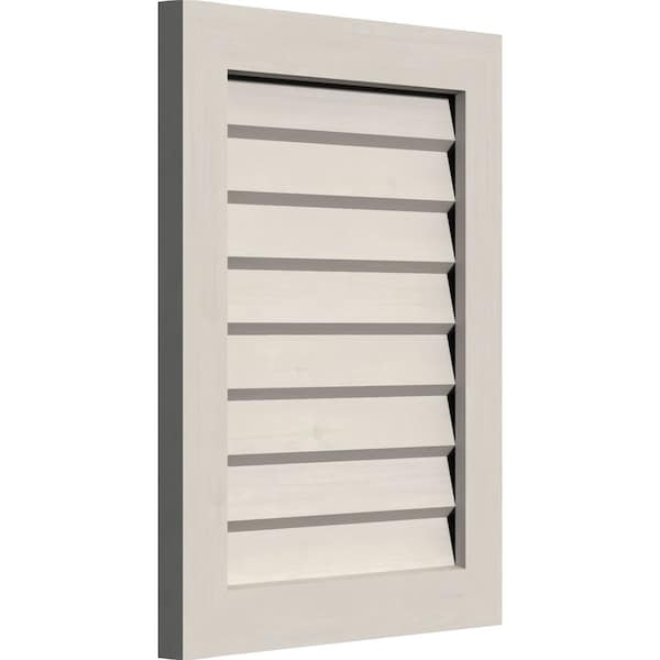 Ekena Millwork Vertical Gable Vent Primed, Non-Functional, Pine Gable Vent w/ Decorative Face Frame, 18"W x 16"H - GVWVE18X1602SDPPI