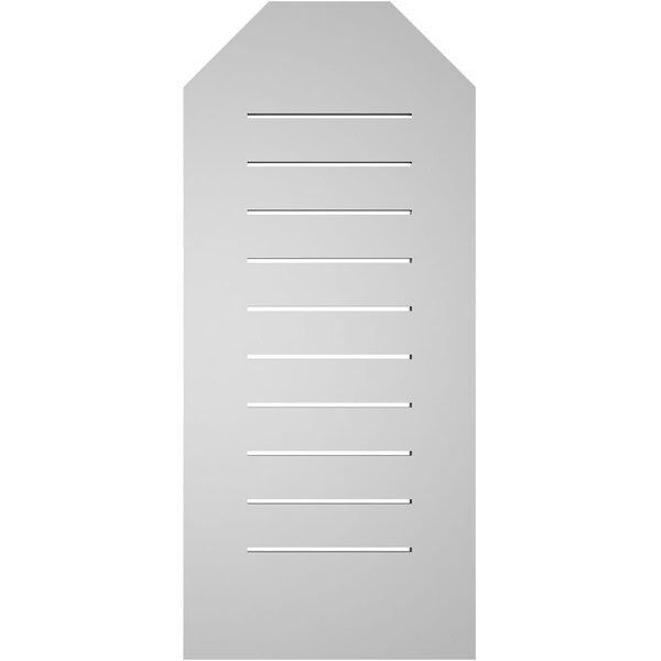 Ekena Millwork Octagonal Top Surface Mount PVC Gable Vent: Functional, w/ 3-1/2"W x 1"P Standard Frame, 16"W x 36"H - GVPOT16X3601SF