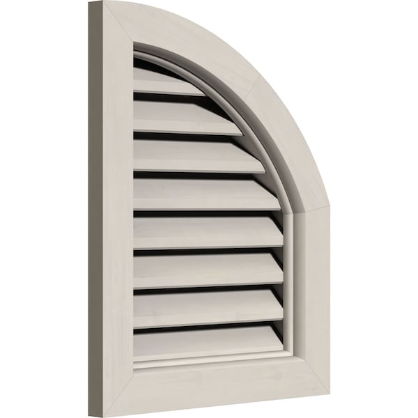 Ekena Millwork Quarter Round Top Right Western Red Cedar Gable Vent w/Brick Mould Face Frame, 10"W x 20"H - GVWQR10X2000SFPWR