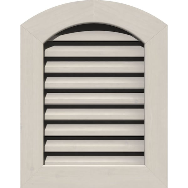 Ekena Millwork Arch Top Gable Vent Primed, Functional, Pine Gable Vent w/ 1" x 4" Flat Trim Frame, 20"W x 36"H - GVWAR20X3601SFPPI