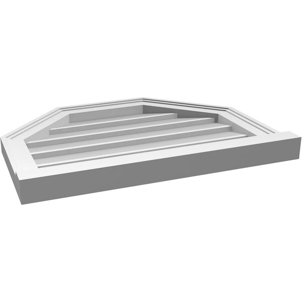 Ekena Millwork Octagonal Top Surface Mount PVC Gable Vent w/ 2"W x 2"P Brickmould Sill Frame, 24"W x 18"H - GVPOT24X1803SN