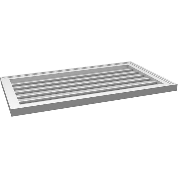 Ekena Millwork Vertical Surface Mount PVC Gable Vent: Functional, w/ 2"W x 1-1/2"P Brickmould Frame, 36"W x 20"H - GVPVE36X2002SF