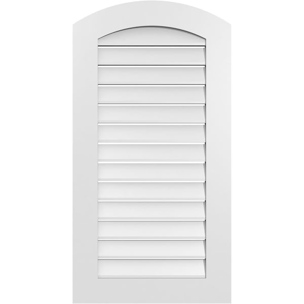 Ekena Millwork Arch Top Surface Mount PVC Gable Vent: Non-Functional, w/ 3-1/2"W x 1"P Standard Frame, 22"W x 40"H - GVPAR22X4001SN