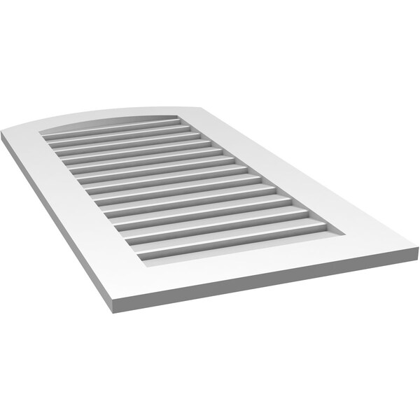 Ekena Millwork Arch Top Surface Mount PVC Gable Vent: Non-Functional, w/ 3-1/2"W x 1"P Standard Frame, 22"W x 40"H - GVPAR22X4001SN