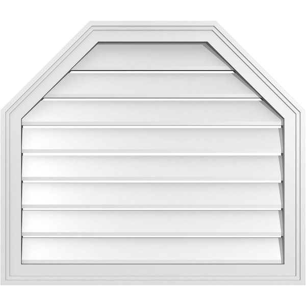 Ekena Millwork Octagonal Top Surface Mount PVC Gable Vent w/ 2"W x 1-1/2"P Brickmould Frame, 30"W x 26"H - GVPOT30X2602SF