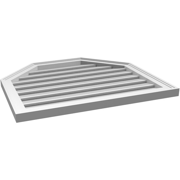 Ekena Millwork Octagonal Top Surface Mount PVC Gable Vent w/ 2"W x 1-1/2"P Brickmould Frame, 30"W x 26"H - GVPOT30X2602SF