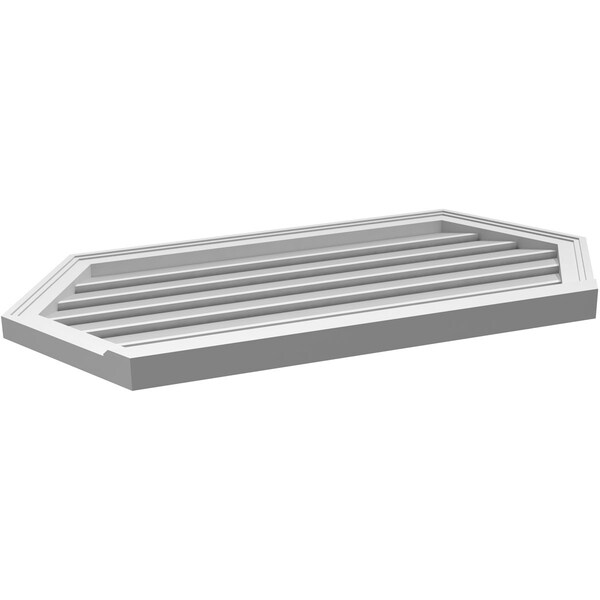 Ekena Millwork Half Round Surface Mount PVC Gable Vent: Functional, w/ 2"W x 2"P Brickmould Sill Frame, 42"W x 21"H - GVPHR42X2103SF