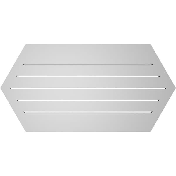 Ekena Millwork Half Round Surface Mount PVC Gable Vent: Functional, w/ 2"W x 2"P Brickmould Sill Frame, 42"W x 21"H - GVPHR42X2103SF