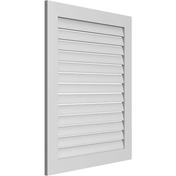 Ekena Millwork Vertical Surface Mount PVC Gable Vent: Functional, w/ 3-1/2"W x 1"P Standard Frame, 34"W x 42"H - GVPVE34X4201SF