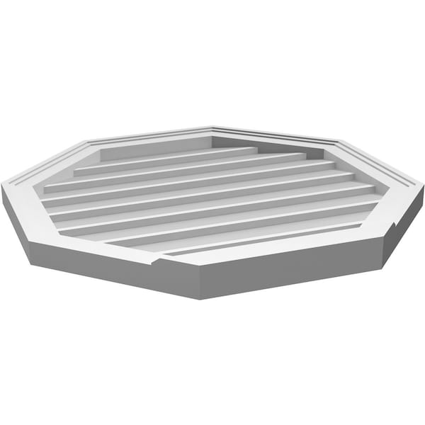 Ekena Millwork Octagonal Surface Mount PVC Gable Vent w/ 2"W x 2"P Brickmould Sill Frame, 26"W x 26"H - GVPOC26X2603SN