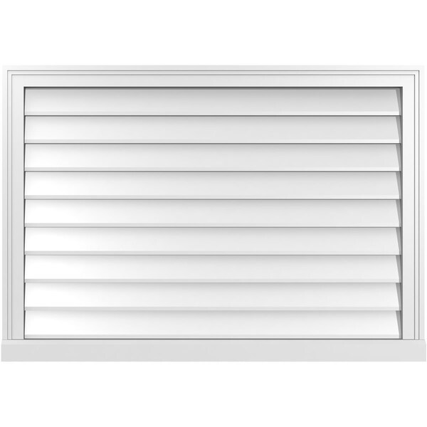 Ekena Millwork Vertical Surface Mount PVC Gable Vent w/ 2"W x 2"H , Brickmould Sill Frame, 40"W x 28"H - GVPVE40X2803SN