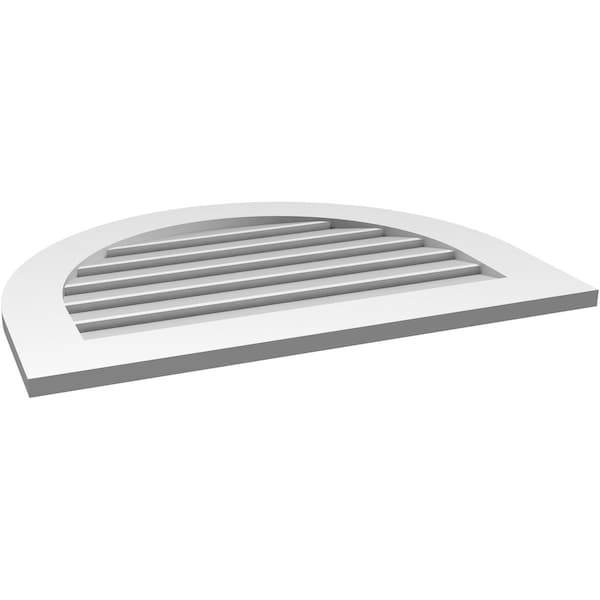 Ekena Millwork Round Top Surface Mount PVC Gable Vent: Functional, w/ 3-1/2"W x 1"P Standard Frame, 32"W x 24"H - GVPRT32X2401SF