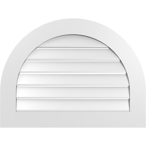 Ekena Millwork Round Top Surface Mount PVC Gable Vent: Functional, w/ 3-1/2"W x 1"P Standard Frame, 32"W x 24"H - GVPRT32X2401SF