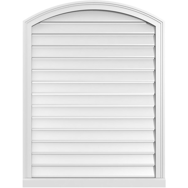 Ekena Millwork Arch Top Surface Mount PVC Gable Vent w/ 2"W x 2"P Brickmould Sill Frame, 32"W x 40"H - GVPAR32X4003SN