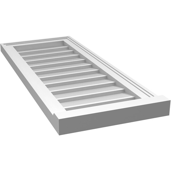 Ekena Millwork Vertical Surface Mount PVC Gable Vent w/ 2"W x 2"H , Brickmould Sill Frame, 14"W x 34"H - GVPVE14X3403SN