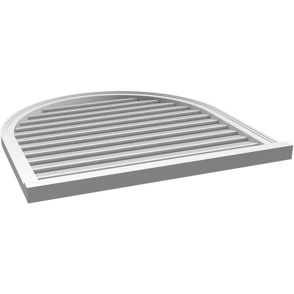 Ekena Millwork Round Top Surface Mount PVC Gable Vent: Functional, w/ 2"W x 2"P Brickmould Sill Frame, 36"W x 36"H - GVPRT36X3603SF