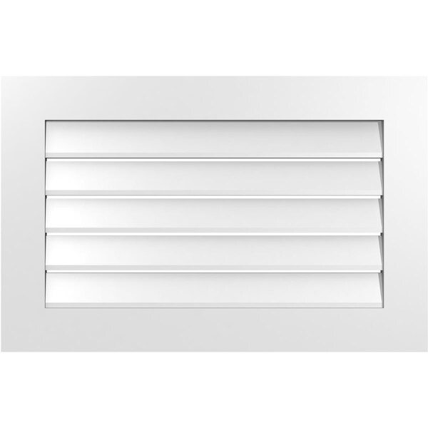 Ekena Millwork Vertical Surface Mount PVC Gable Vent: Functional, w/ 3-1/2"W x 1"P Standard Frame, 34"W x 22"H - GVPVE34X2201SF