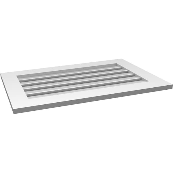 Ekena Millwork Vertical Surface Mount PVC Gable Vent: Functional, w/ 3-1/2"W x 1"P Standard Frame, 34"W x 22"H - GVPVE34X2201SF