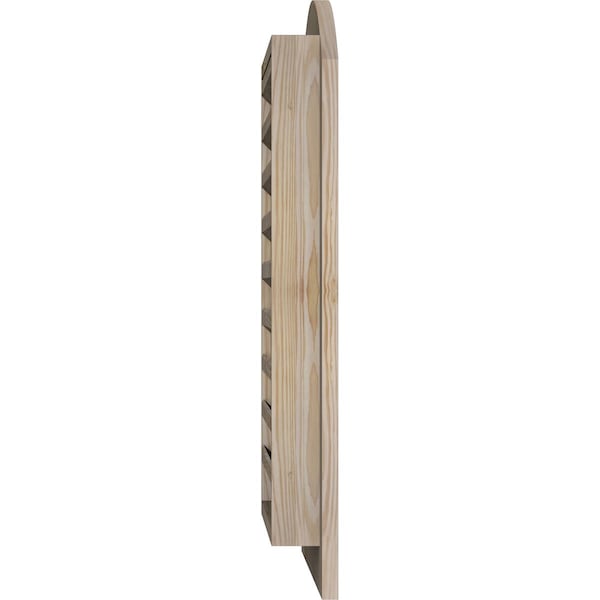Ekena Millwork Arch Top Gable Vent Unfinished, Functional, Pine Gable Vent w/ 1" x 4" Flat Trim Frame, 14"W x 36"H - GVWAR14X3601SFUPI