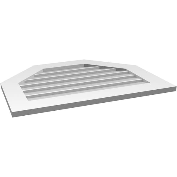 Ekena Millwork Octagonal Top Surface Mount PVC Gable Vent w/ 3-1/2"W x 1"P Standard Frame, 32"W x 24"H - GVPOT32X2401SN