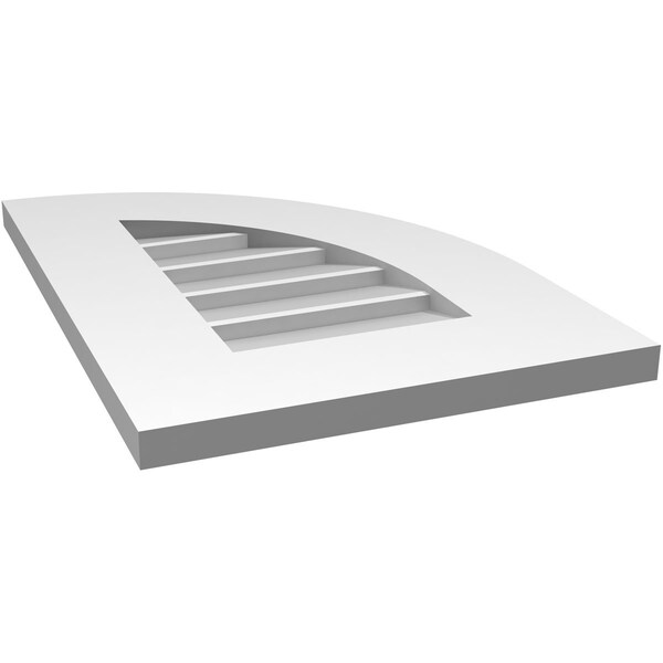 Ekena Millwork Quarter Round Top Right Surface Mount PVC Gable Vent w/ 3-1/2"W x 1"P Standard Frame, 14"W x 20"H - GVPQR14X2001SN