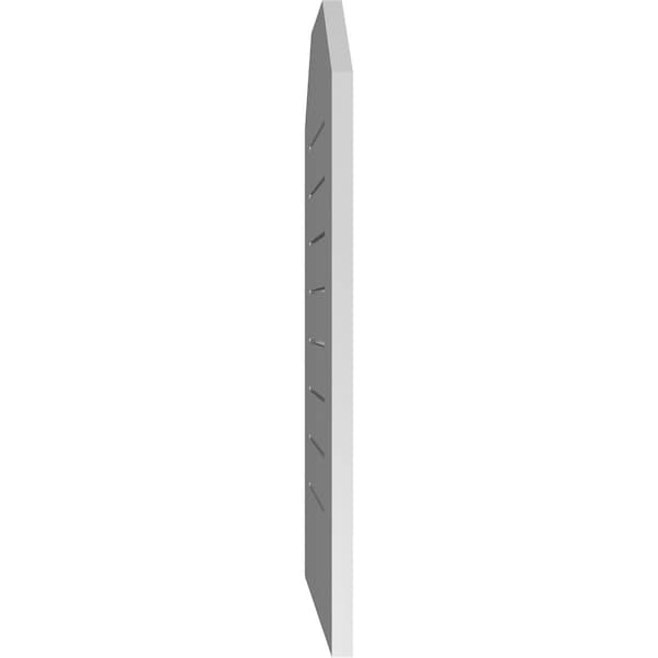 Ekena Millwork Octagonal Top Surface Mount PVC Gable Vent: Functional, w/ 3-1/2"W x 1"P Standard Frame, 16"W x 32"H - GVPOT16X3201SF