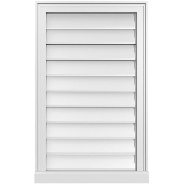 Ekena Millwork Vertical Surface Mount PVC Gable Vent w/ 2"W x 2"H , Brickmould Sill Frame, 20"W x 32"H - GVPVE20X3203SN