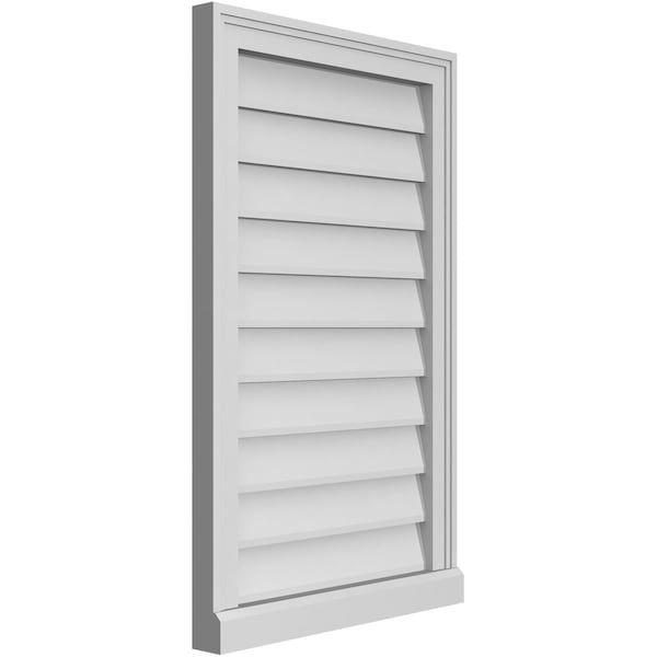Ekena Millwork Vertical Surface Mount PVC Gable Vent w/ 2"W x 2"H , Brickmould Sill Frame, 20"W x 32"H - GVPVE20X3203SN