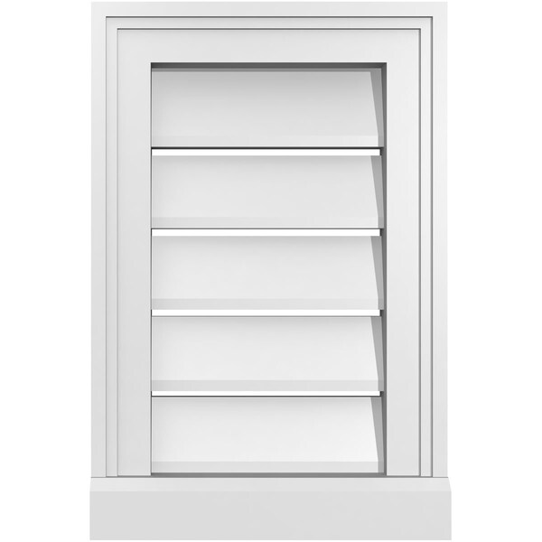 Ekena Millwork Vertical Surface Mount PVC Gable Vent: Functional, w/ 2"W x 2"P Brickmould Sill Frame, 12"W x 18"H - GVPVE12X1803SF